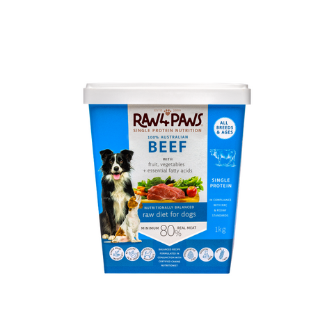 Raw 4 Paws Beef 1kg Container