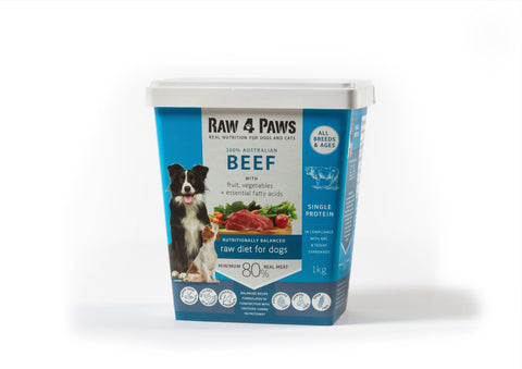 Raw 4 Paws Beef 1kg Container