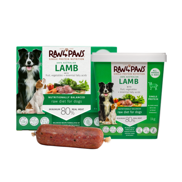 Raw 4 Paws Lamb Rolls 1.6kg (8x200g)