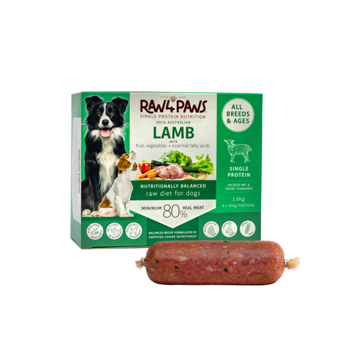 Raw 4 Paws Lamb Rolls 1.6kg (8x200g)