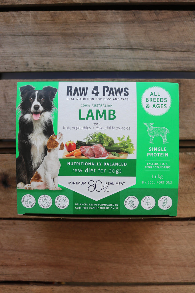 Raw 4 Paws Lamb Rolls 1.6kg (8x200g)